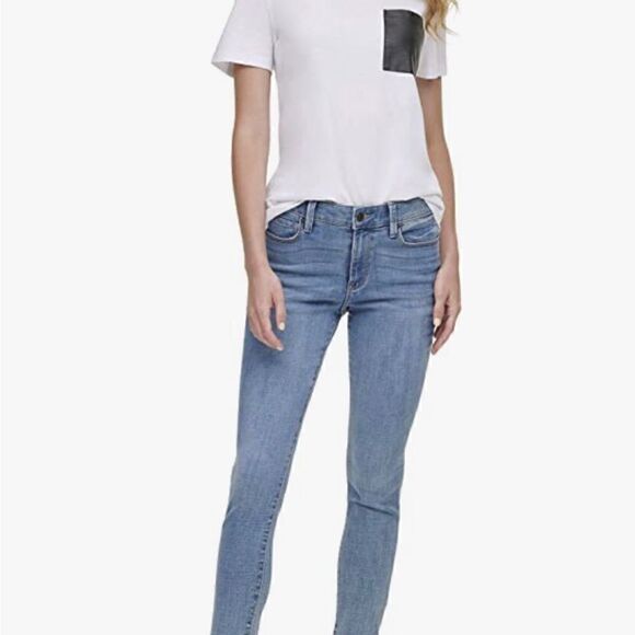 DKNY Women’s Delaney High Rise Ankle Length Skinny Blue Jeans BNWT - Picture 2 of 5